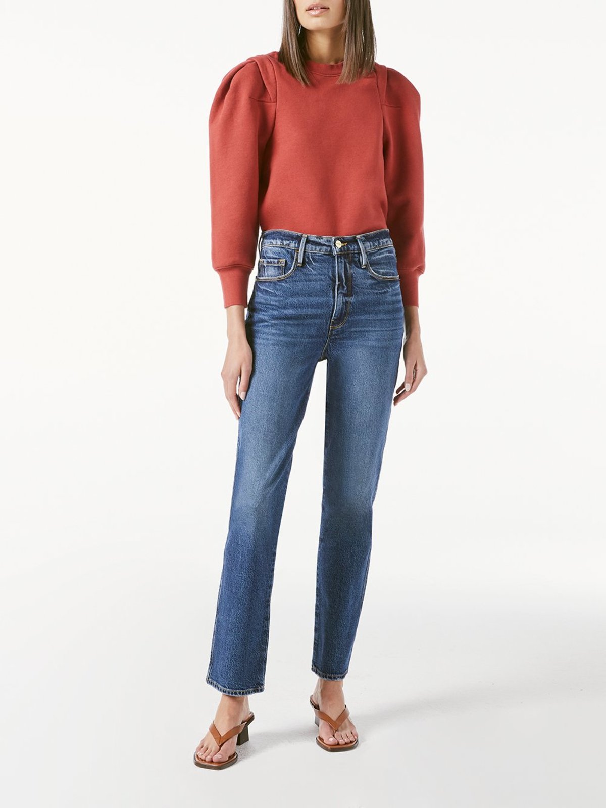 Frame Pleated Panel Sweatshirt size M