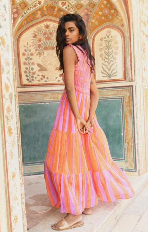 Oliphant Smocked Maxi Dress size M