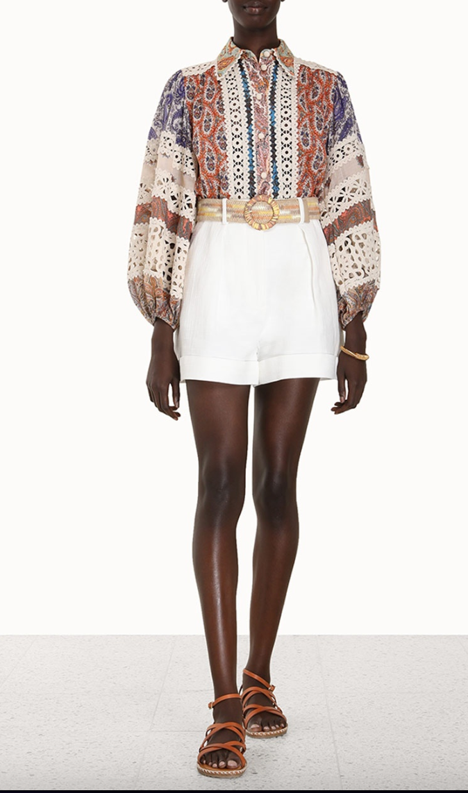ZIMMERMANN Devi Spliced Billow Blouse size US 8