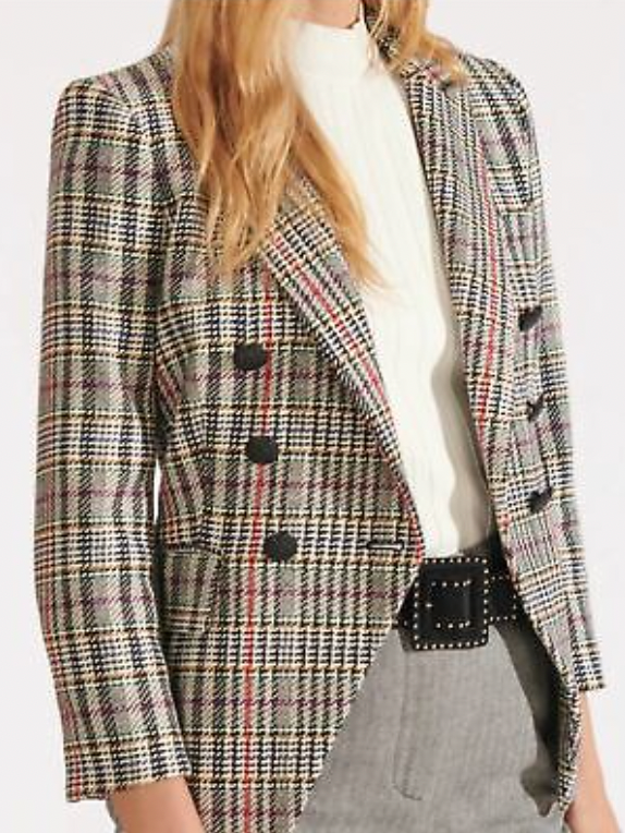 Veronica Beard Empire dickey Houndstooth Blazer Jacket size 10