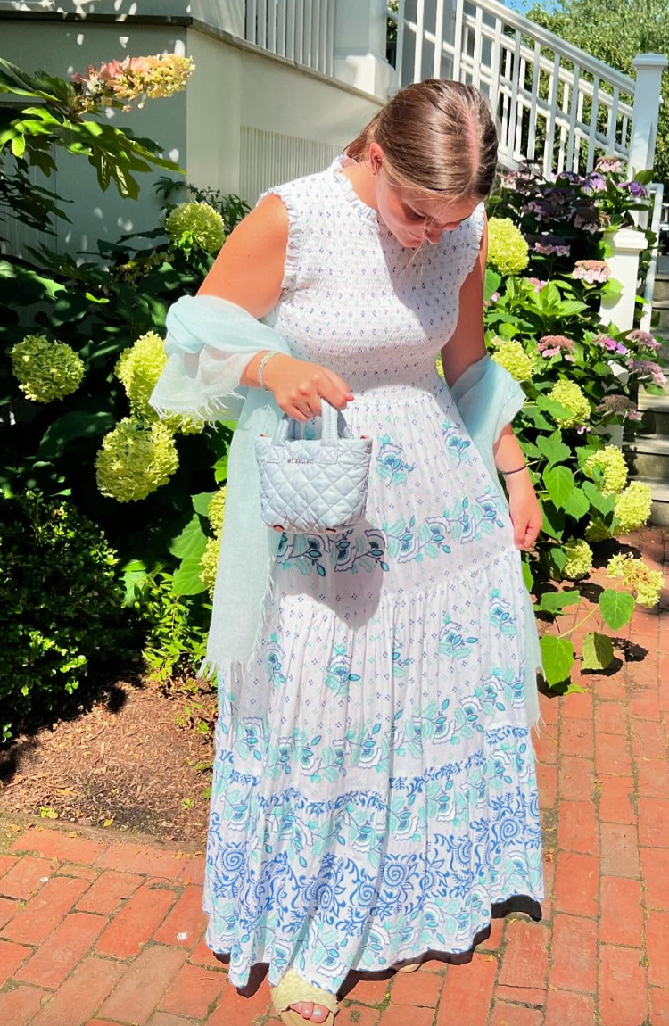 Oliphant Smocked Maxi Dress size M