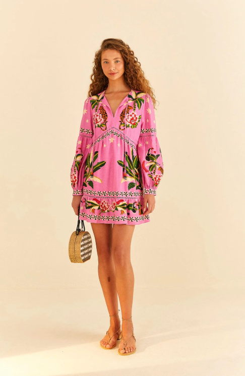 Farm Rio Leopard Forest Mini Dress size M
