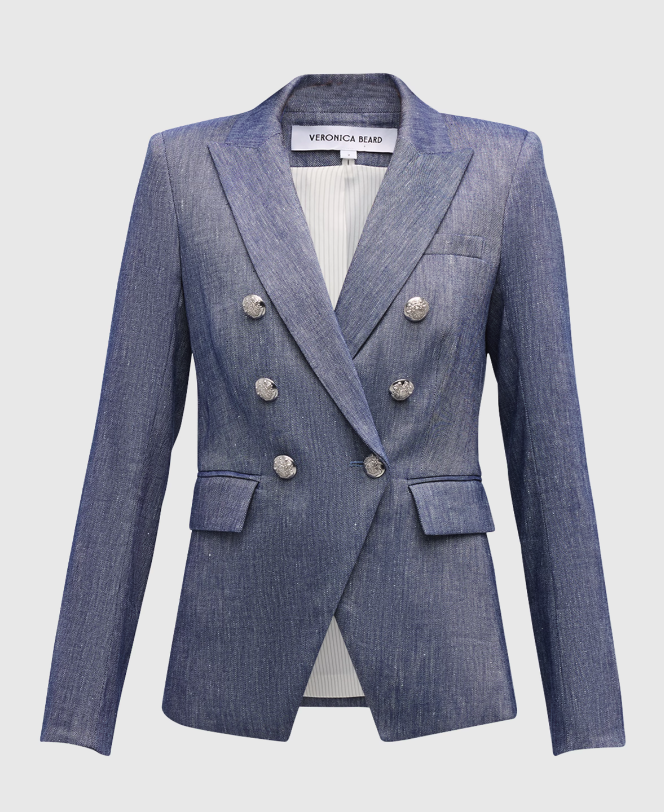 Veronica Beard Miller Dickey Jacket in Blue Melange size 6