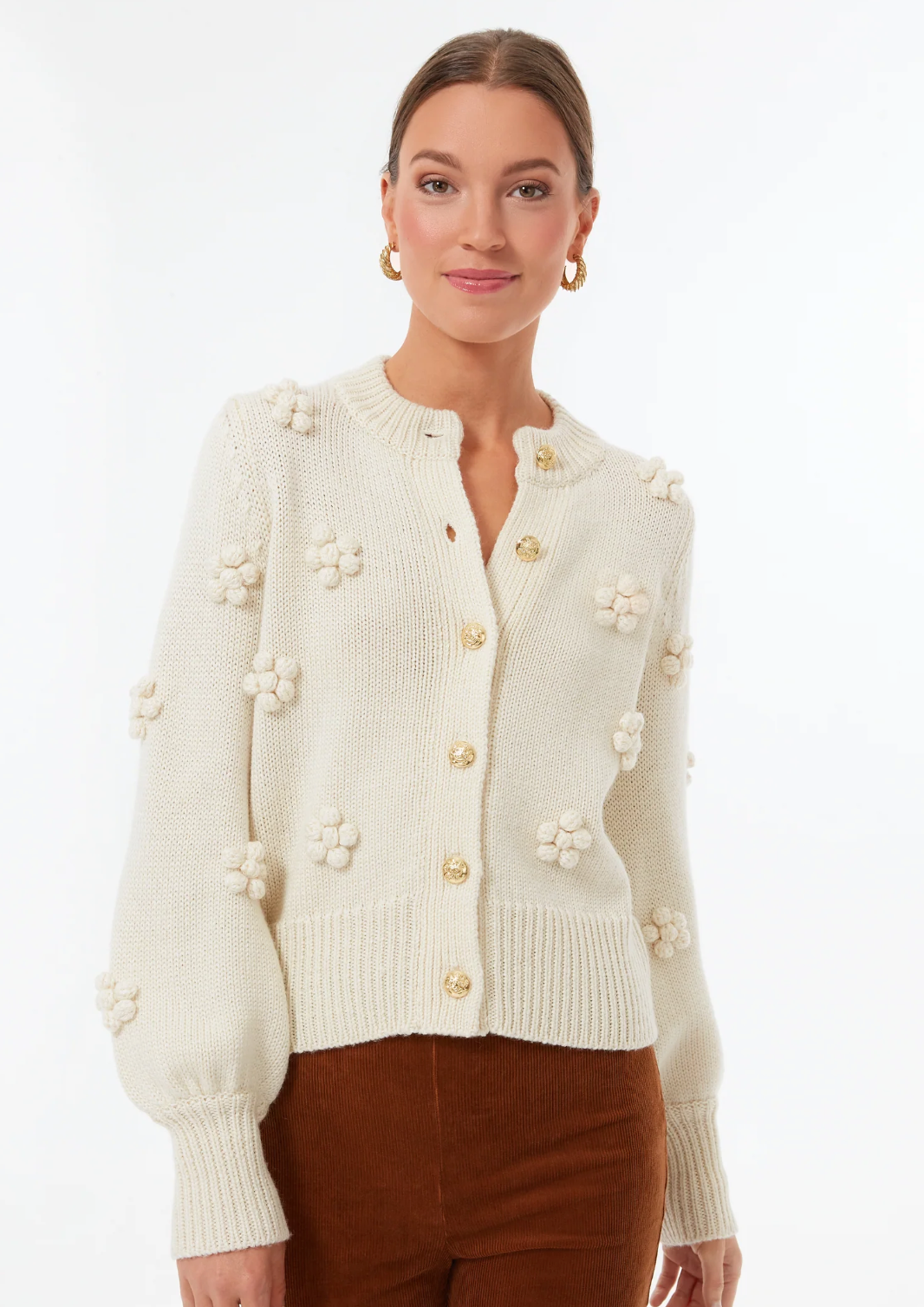 Tuckernuck Cream Camellia Cardigan size L