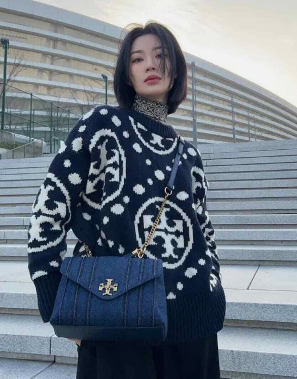 Tory Burch Monogram Sport Sweater size M