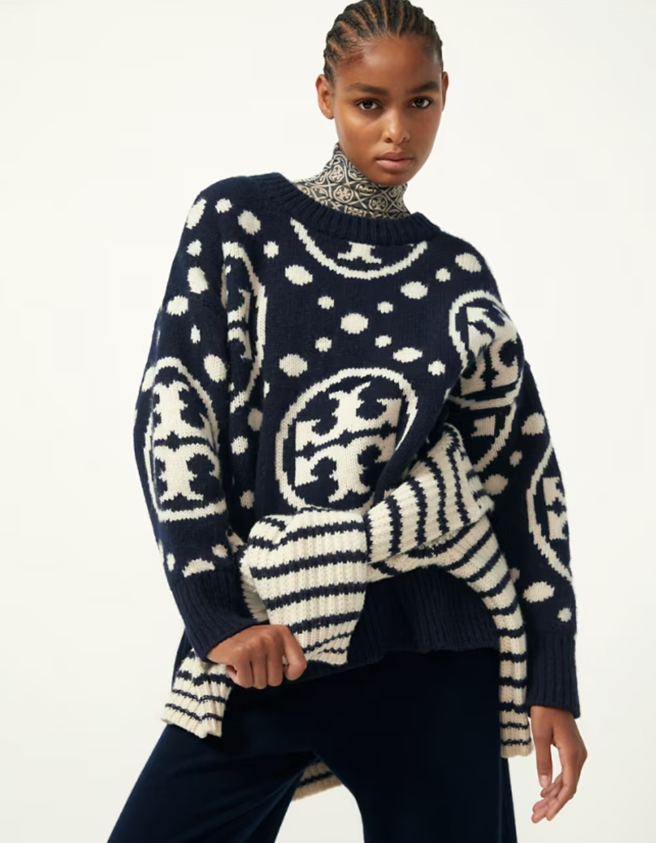Tory Burch Monogram Sport Sweater size M