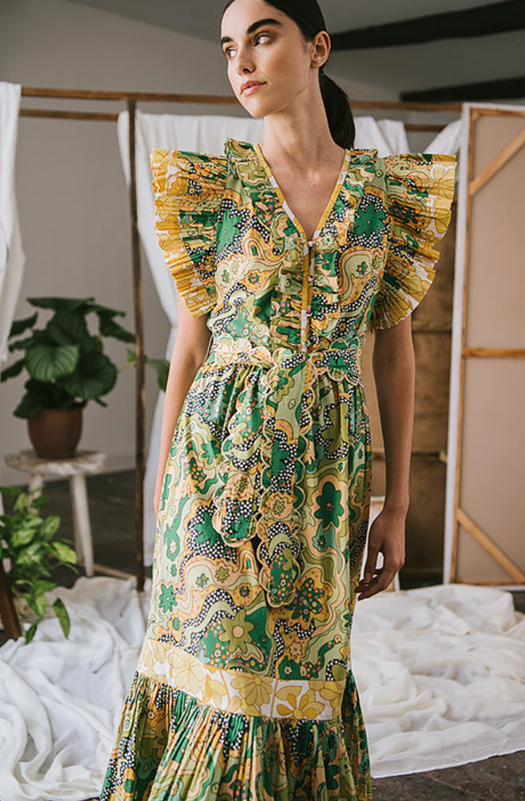 Celia B Sunflower Midi Dress size S