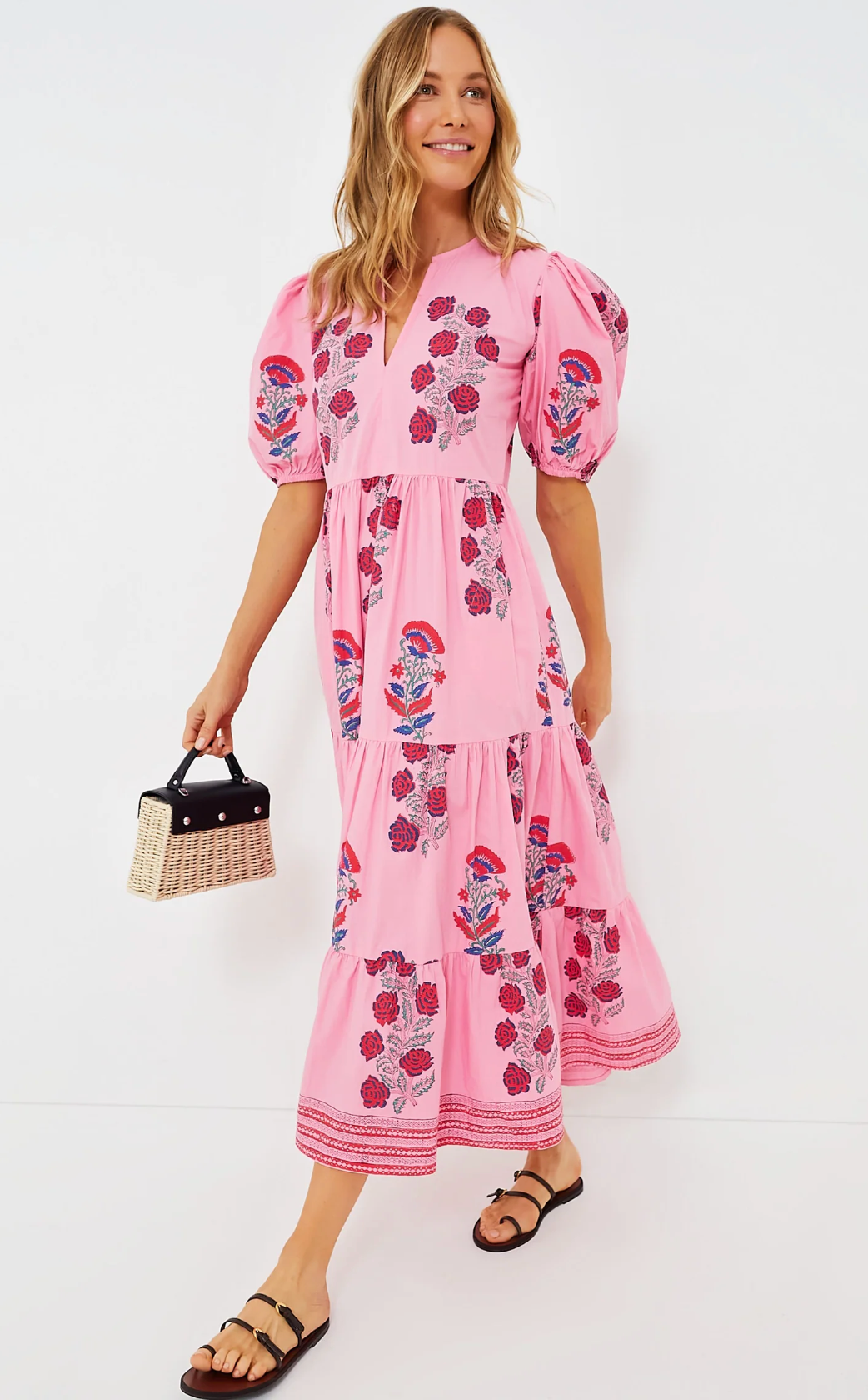 Oliphant Puff Sleeve Maxi Dress size XL