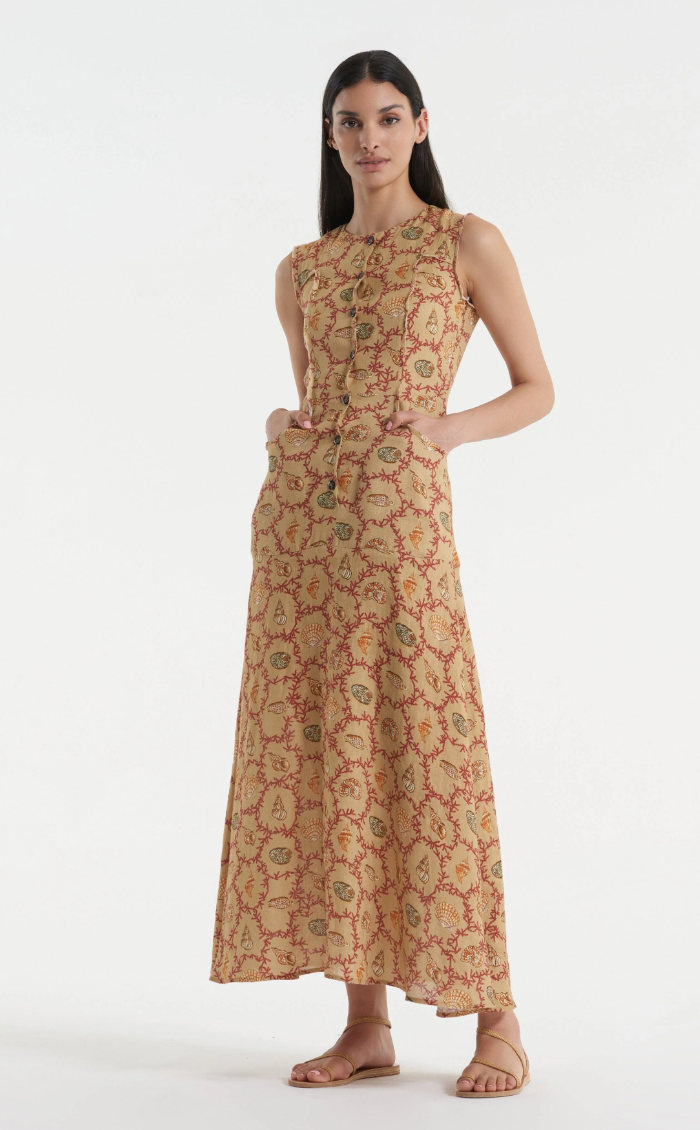 SALONI Sierra Coral Sand Maxi Dress size 6