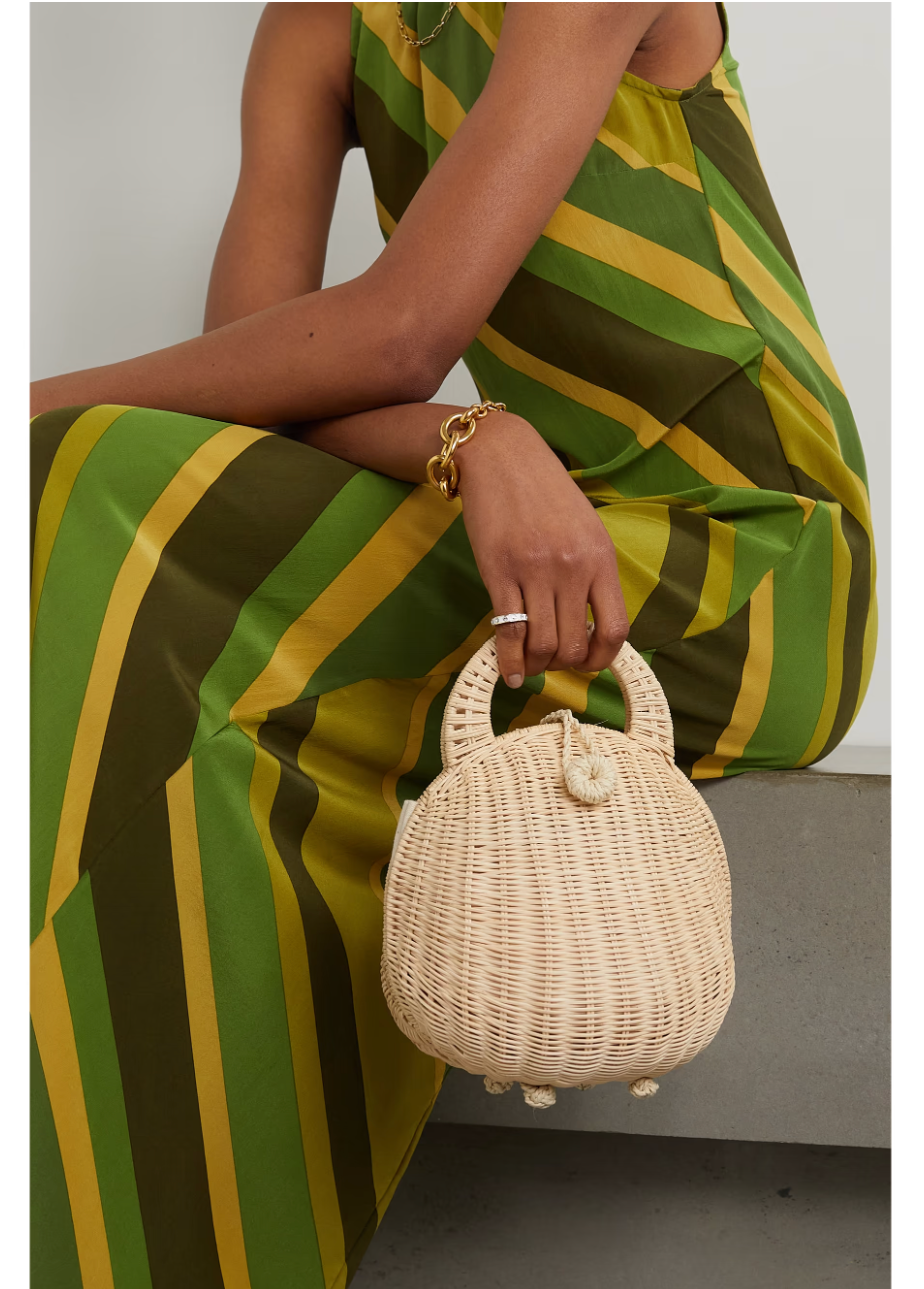 CULT GAIA Millie Rattan Top Handle Bag