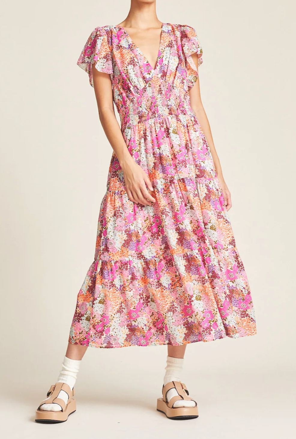 Trovata Birds of Paradis Kendall Dress in Young Meadow size M