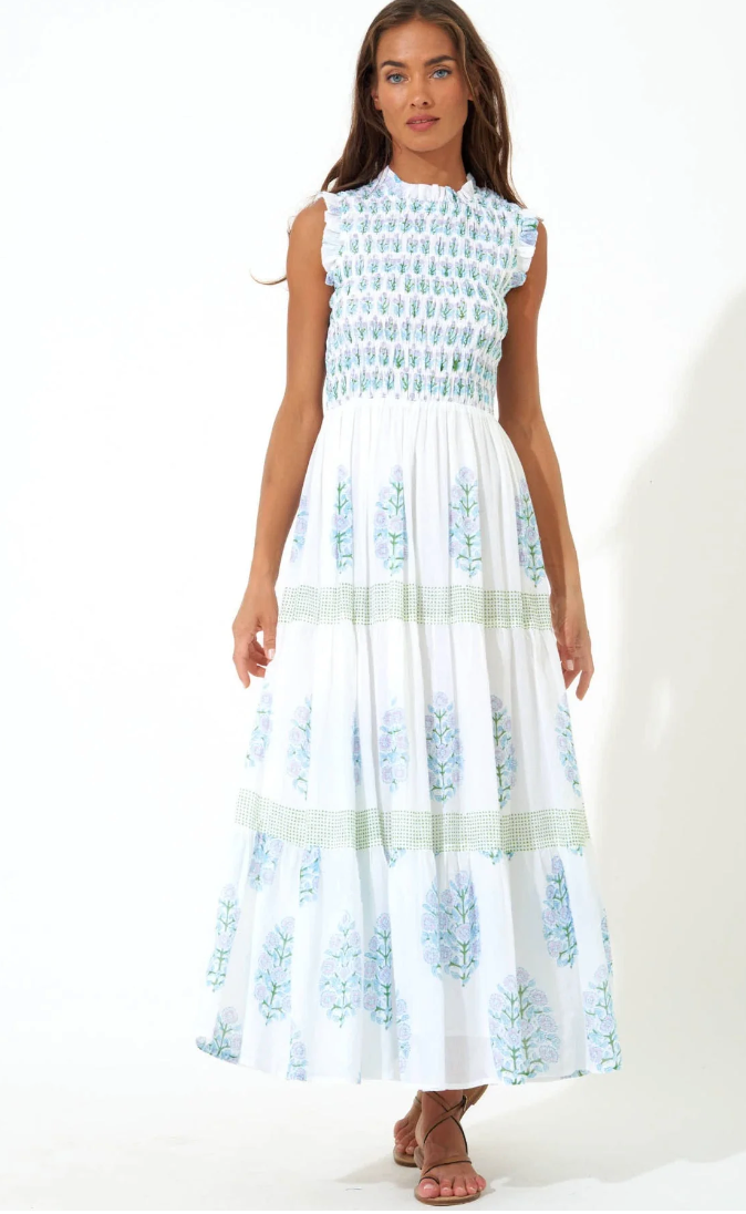 Oliphant Smocked Maxi Dress size XS