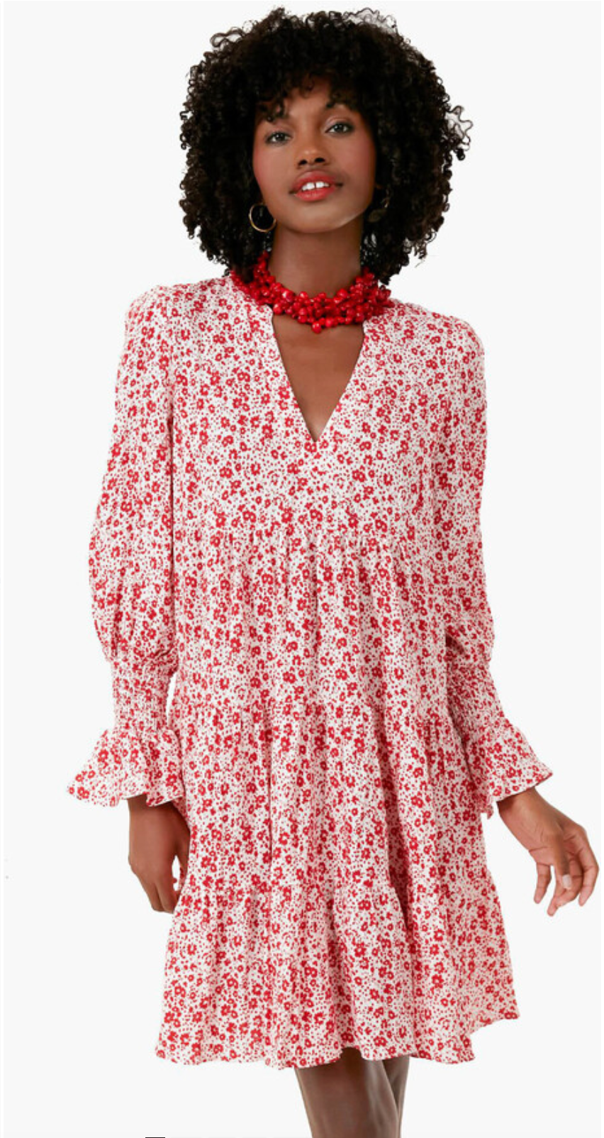 Pomander Place Scarlet Ditsy Floral Kenzo Mini Dress size L