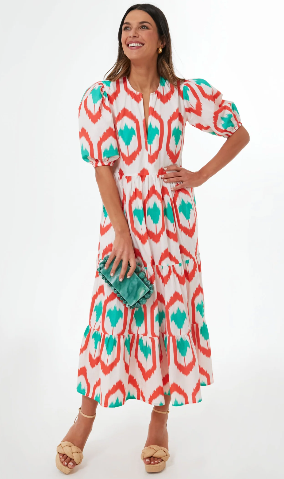 Oliphant Puff Sleeve Maxi Dress size M