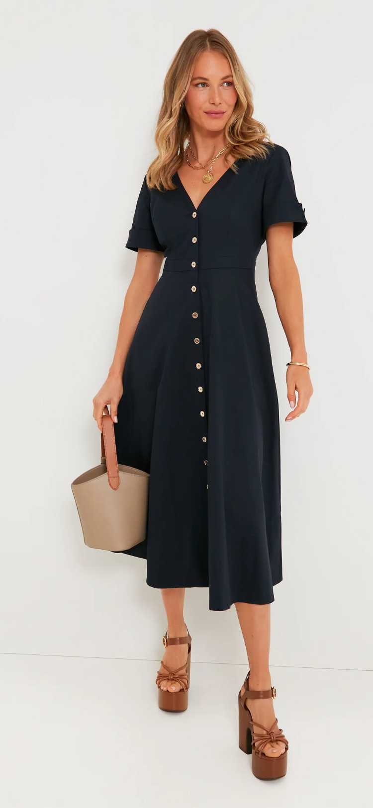 Tuckernuck Navy Kate Midi Dress size M