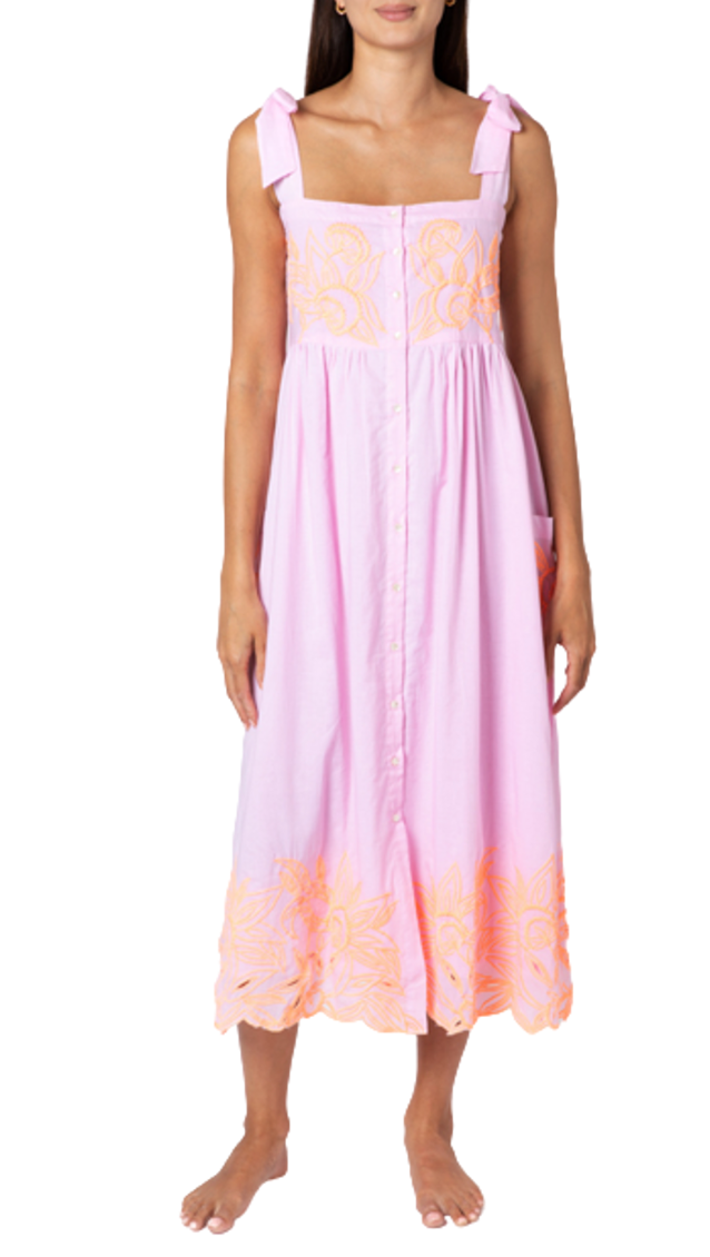 Juliet Dunn Contrast Embroidered Dress size 6-8