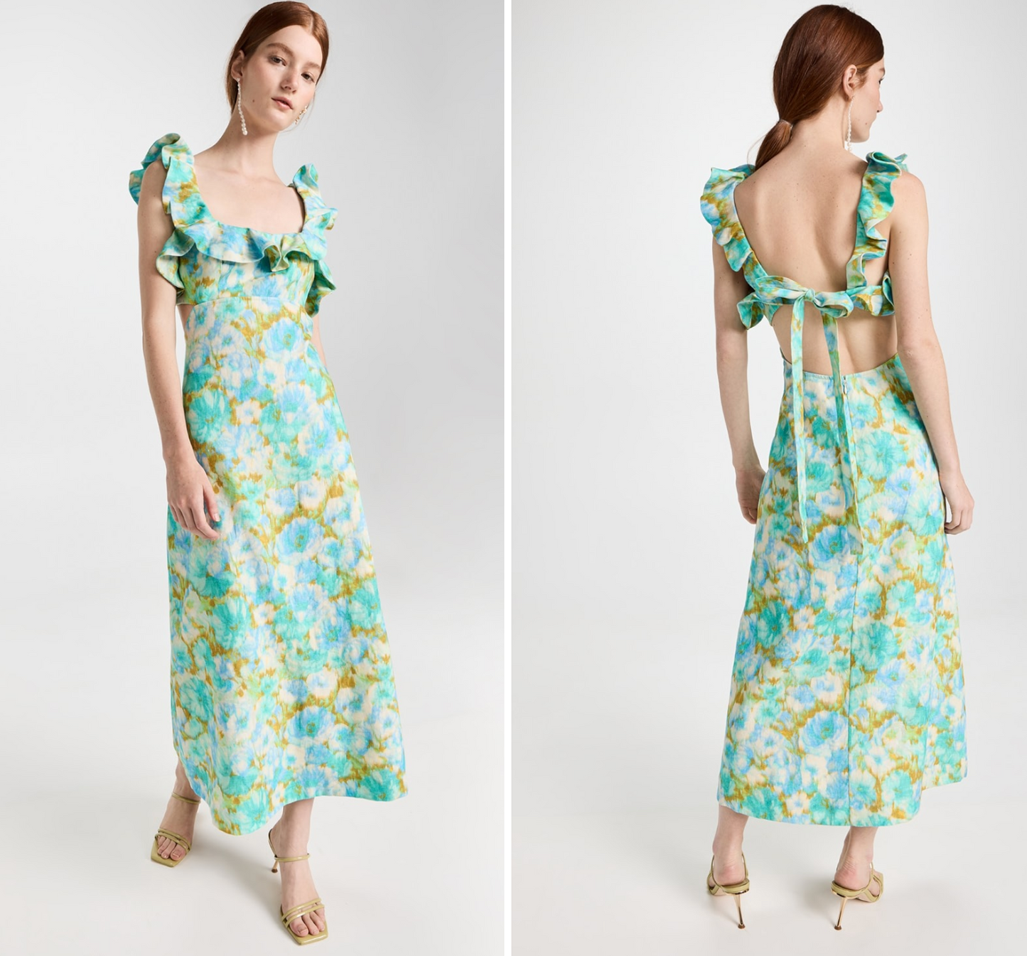 ZIMMERMANN High Tide Frilled Midi Dress size US 8