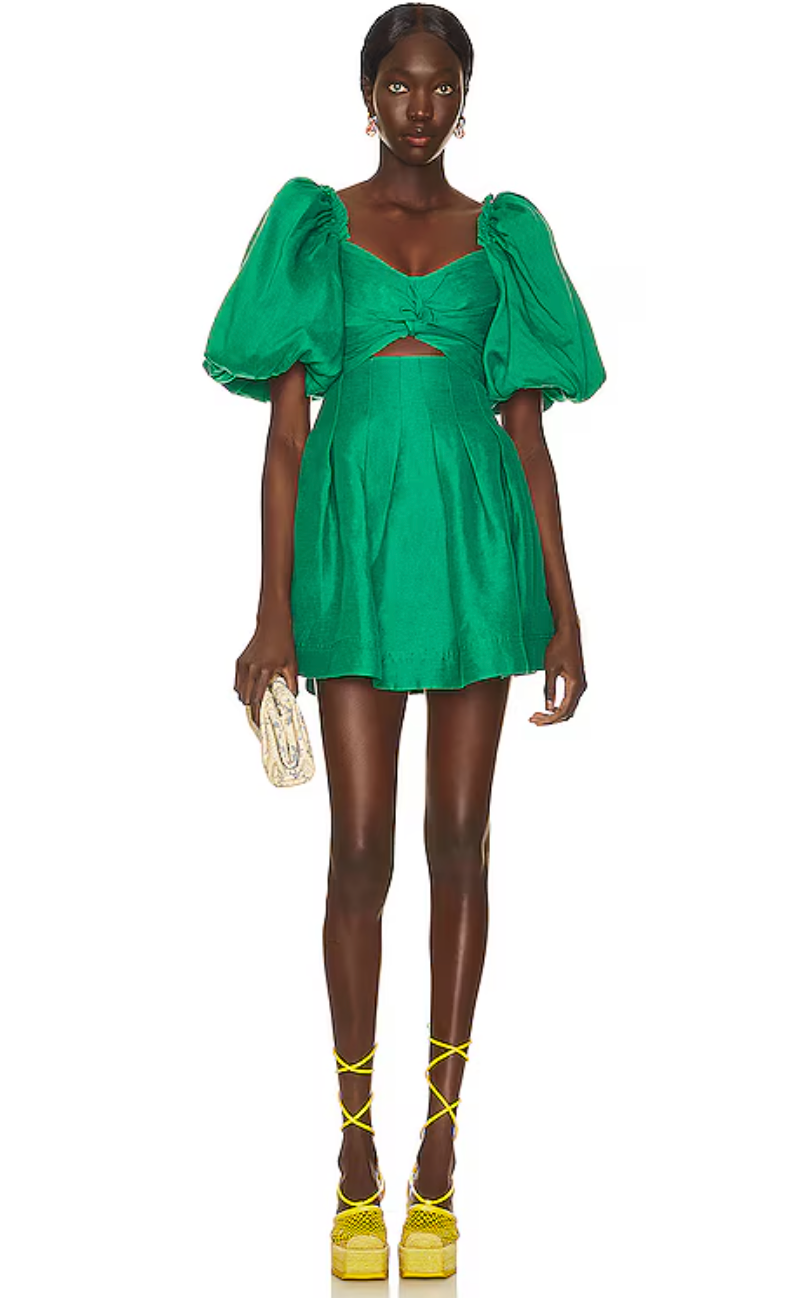 Aje Dusk Knot Puff Sleeve Mini Dress size 4