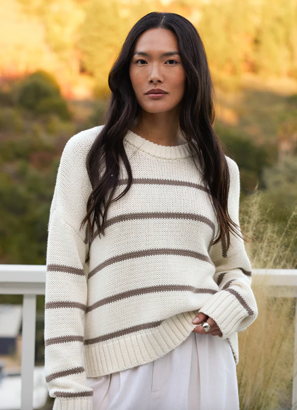 Jenni Kayne Chloe Striped Cotton Sweater