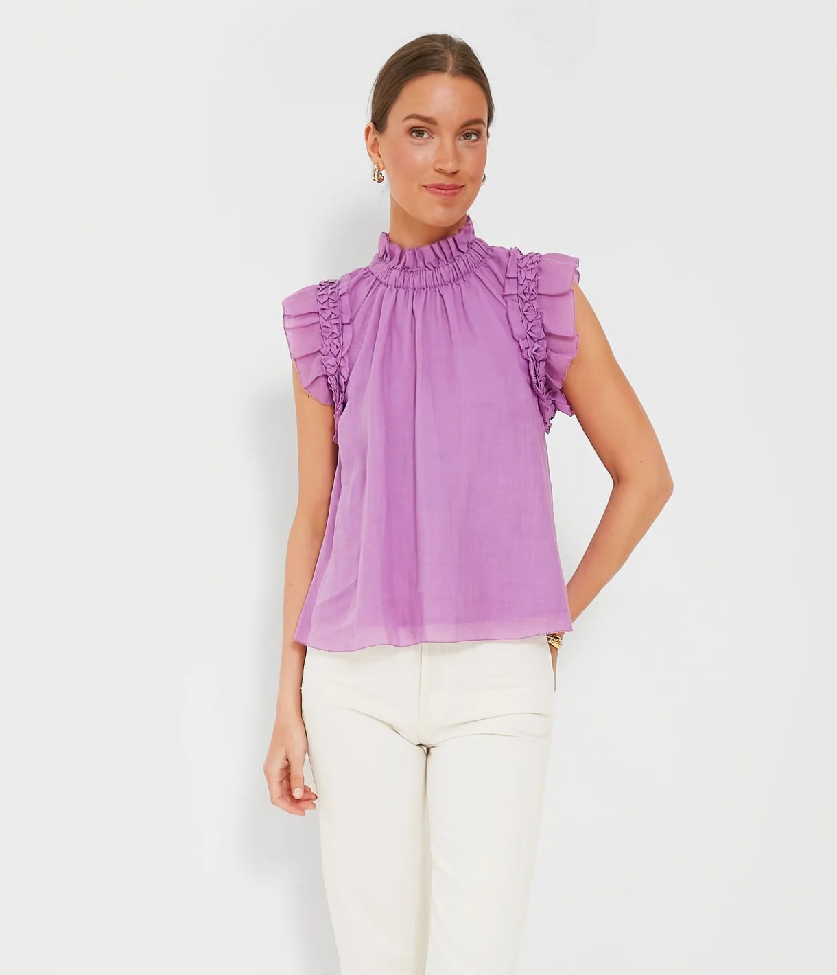 Sea New York Lavender Micah Solid Ramie Tank Top size XS