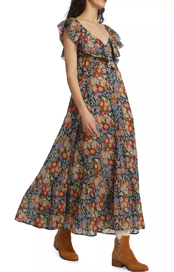 The Great Twilight Midi Dress Geranium Floral size XS