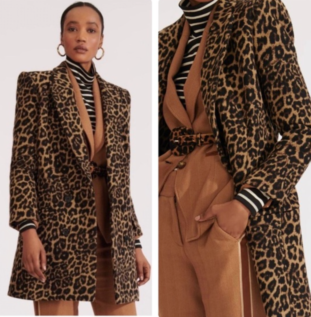 Veronica Beard Sienna Dickey Leopard Coat size 4
