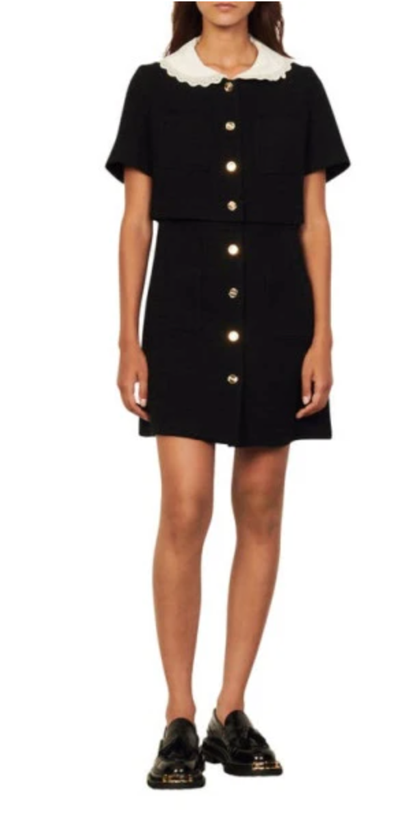 Sandro Faustine Tweed A-Line Dress size US 4
