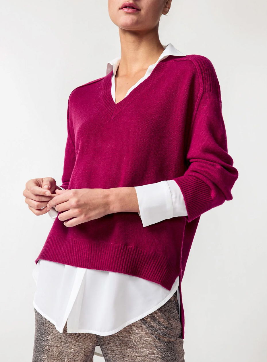 Brochu Walker The Looker Layered V-Neck Sweater size XS
