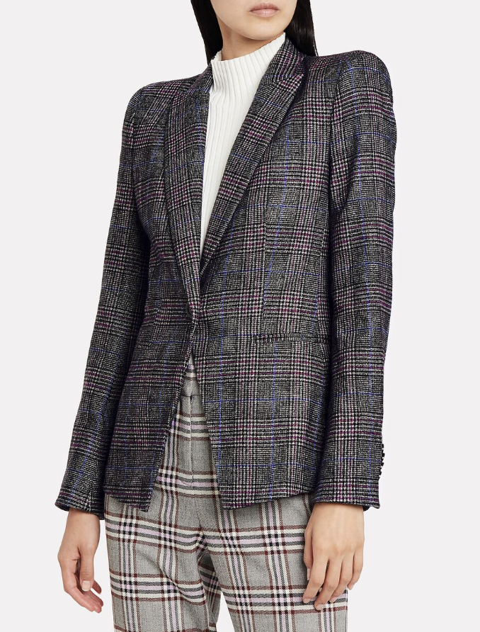 Veronica Beard Brock Plaid Dickey Blazer size 8