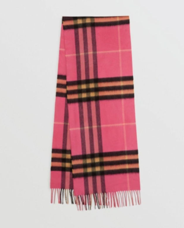Burberry The Classic Check Cashmere Scarf In Bright Rose