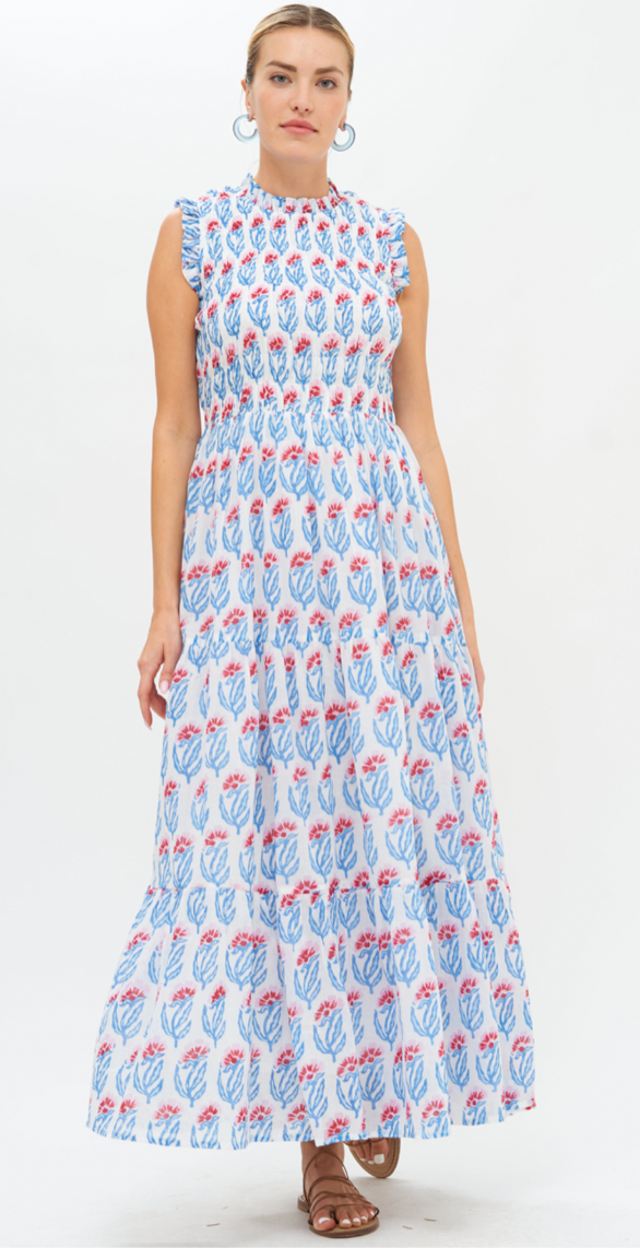 Oliphant Smocked Maxi Dress size XL