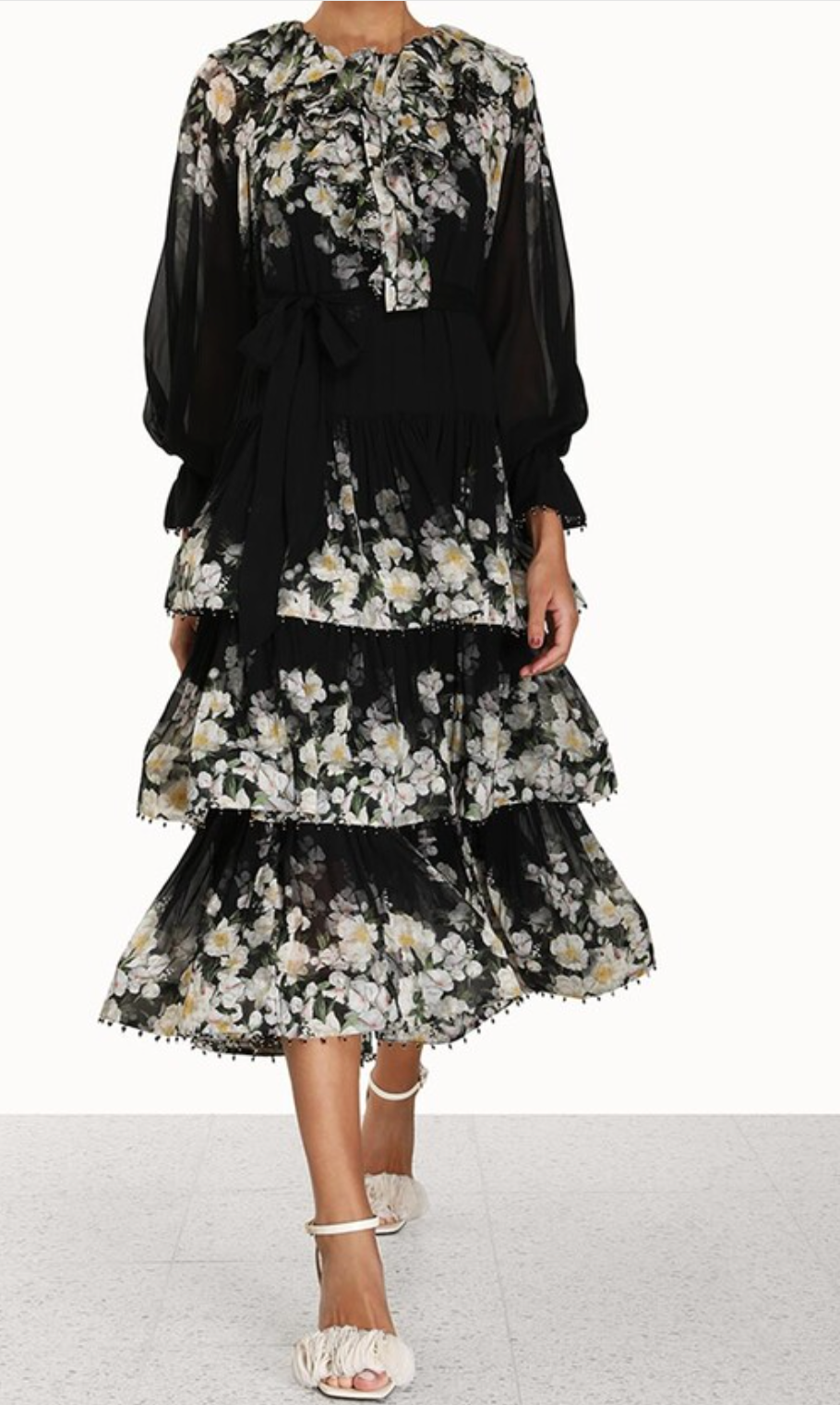 Zimmermann Coaster floral-print tiered midi dress size US 4