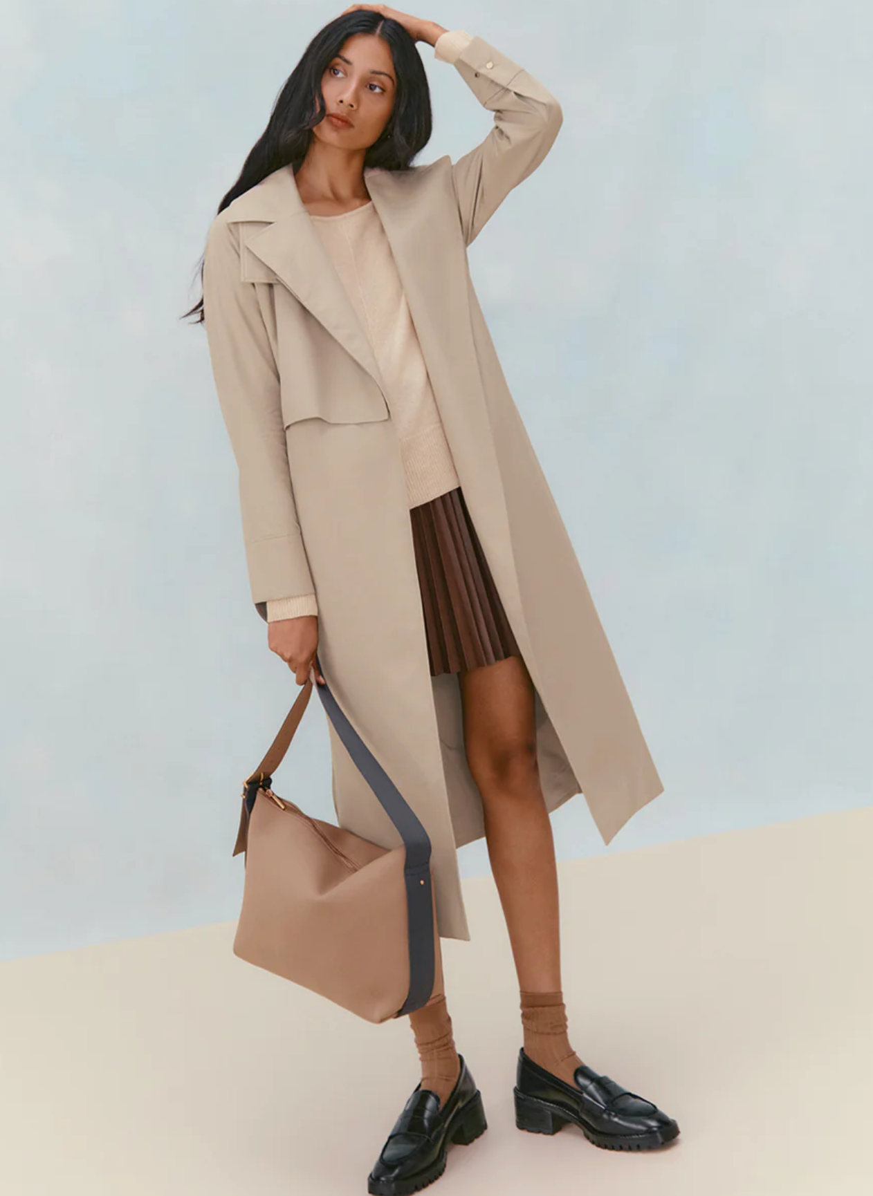 Cuyana Oversized Sling Bag in Cappuccino