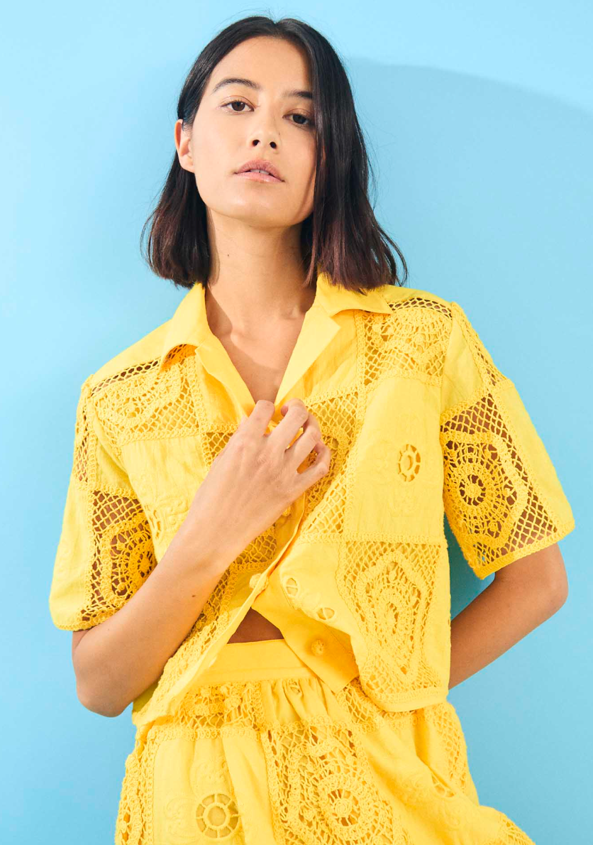 Hunter Bell Rae Top in Dandelion size M