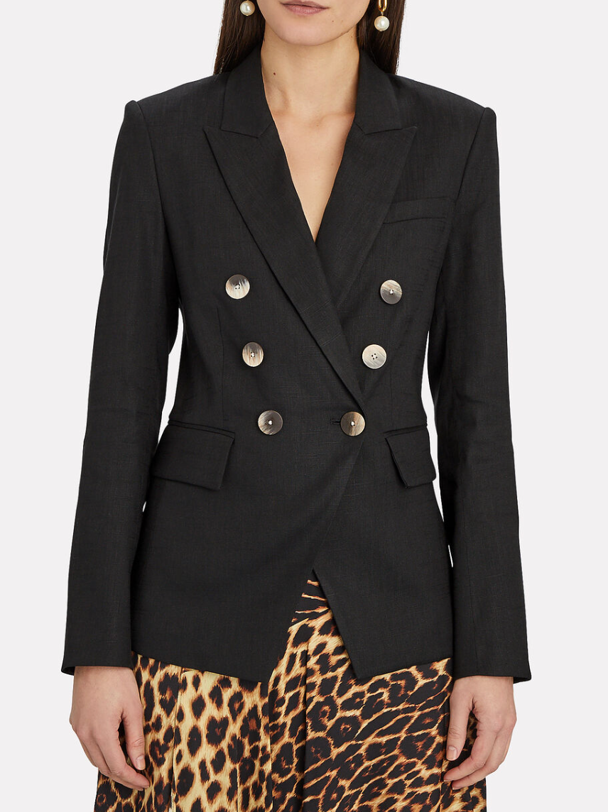 Veronica Beard Lonny Linen Dickey Jacket Black size 6