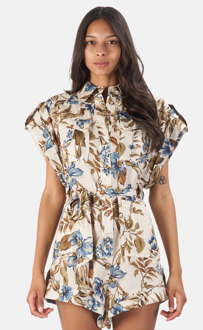 Zimmermann Aliane Roll Cuff Playsuit size US 8