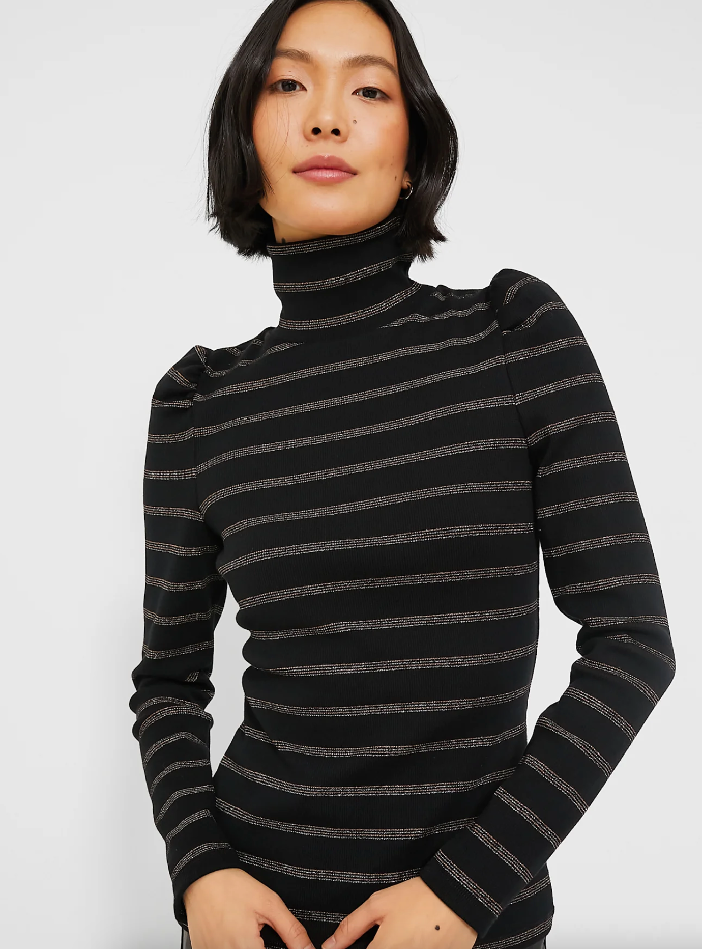 Veronica Beard Black Lurex Cedar Turtleneck size XS