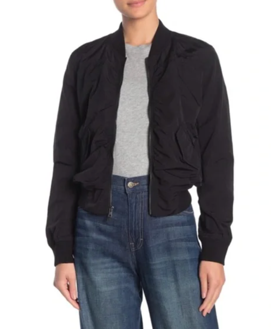 Vince Coastal Black Bomber Jacket size XS
