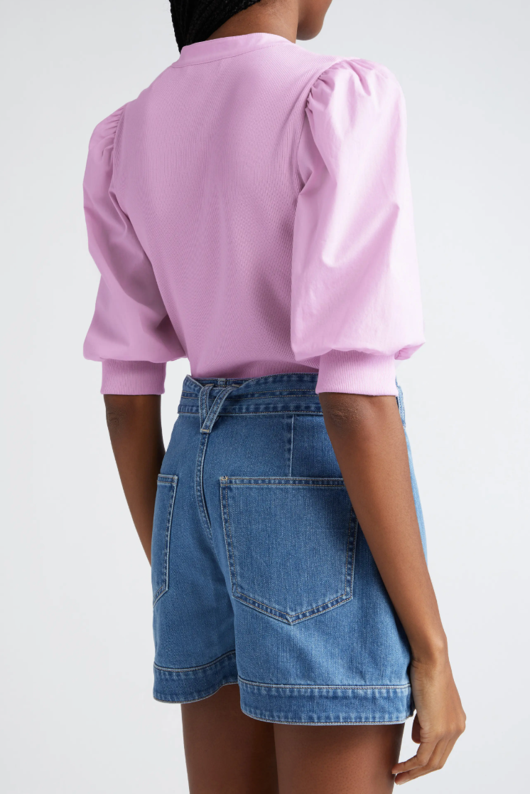Veronica Beard Coralee Top in Barely Orchid size L