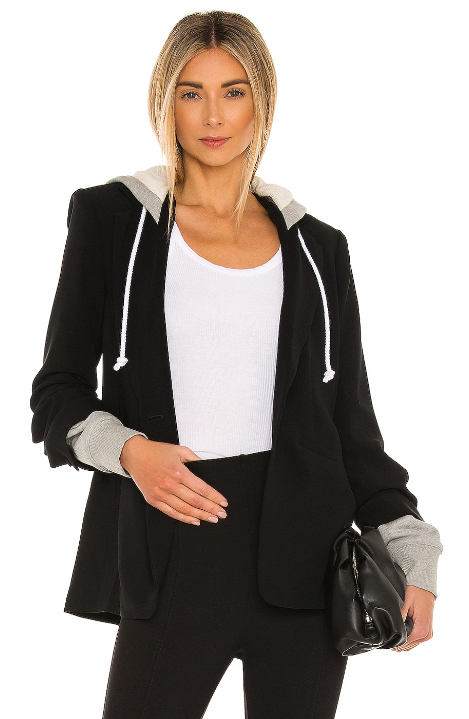 Cinq a Sept Khloe Hooded Black Blazer Jacket size 00