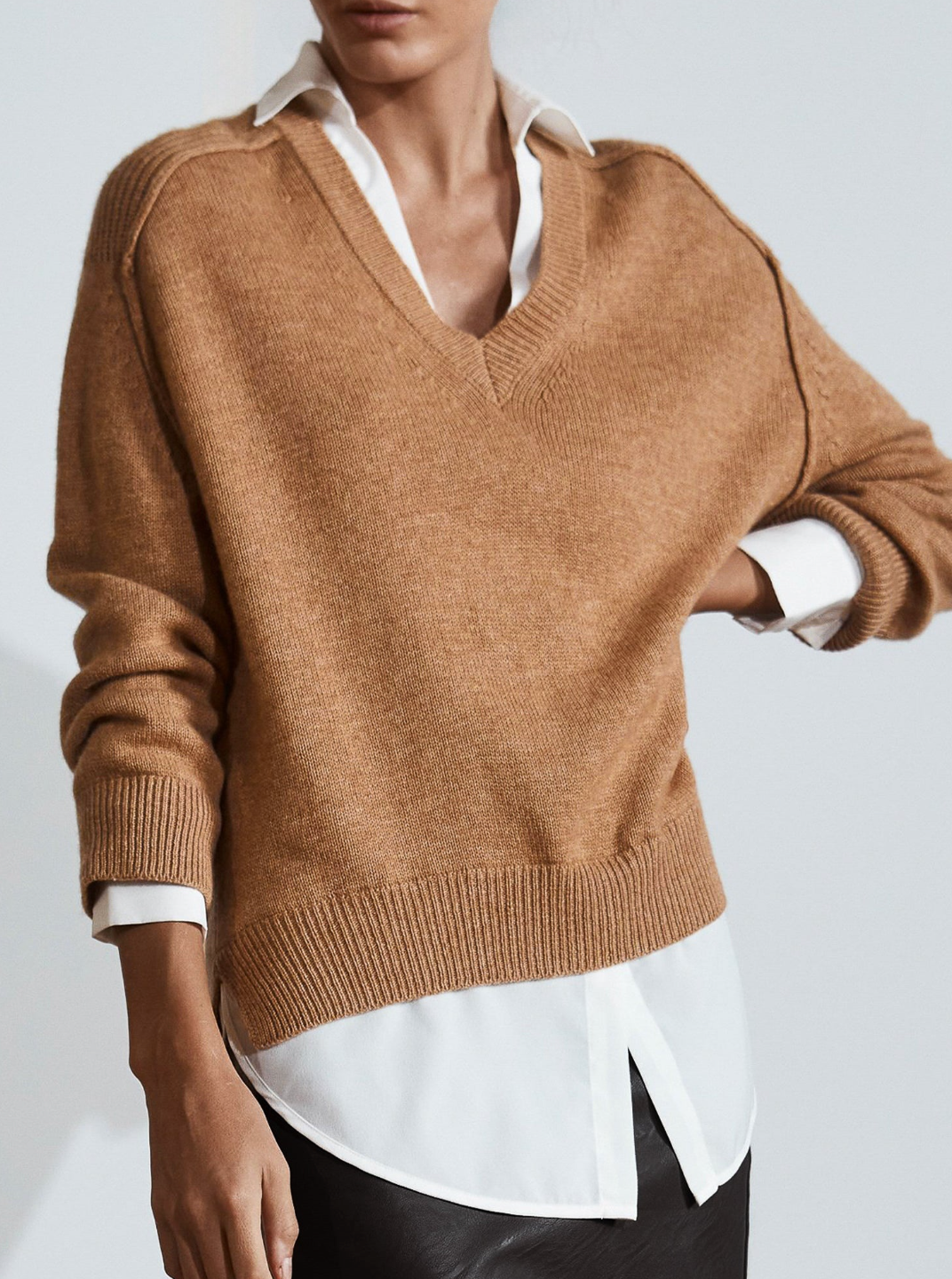 Brochu Walker The Looker Layered V-Neck Sweater size M