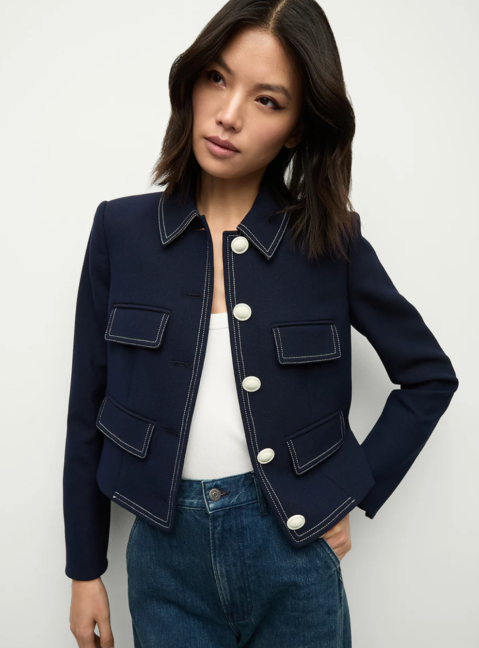 Veronica Beard Constantine Jacket Navy Blue size 2