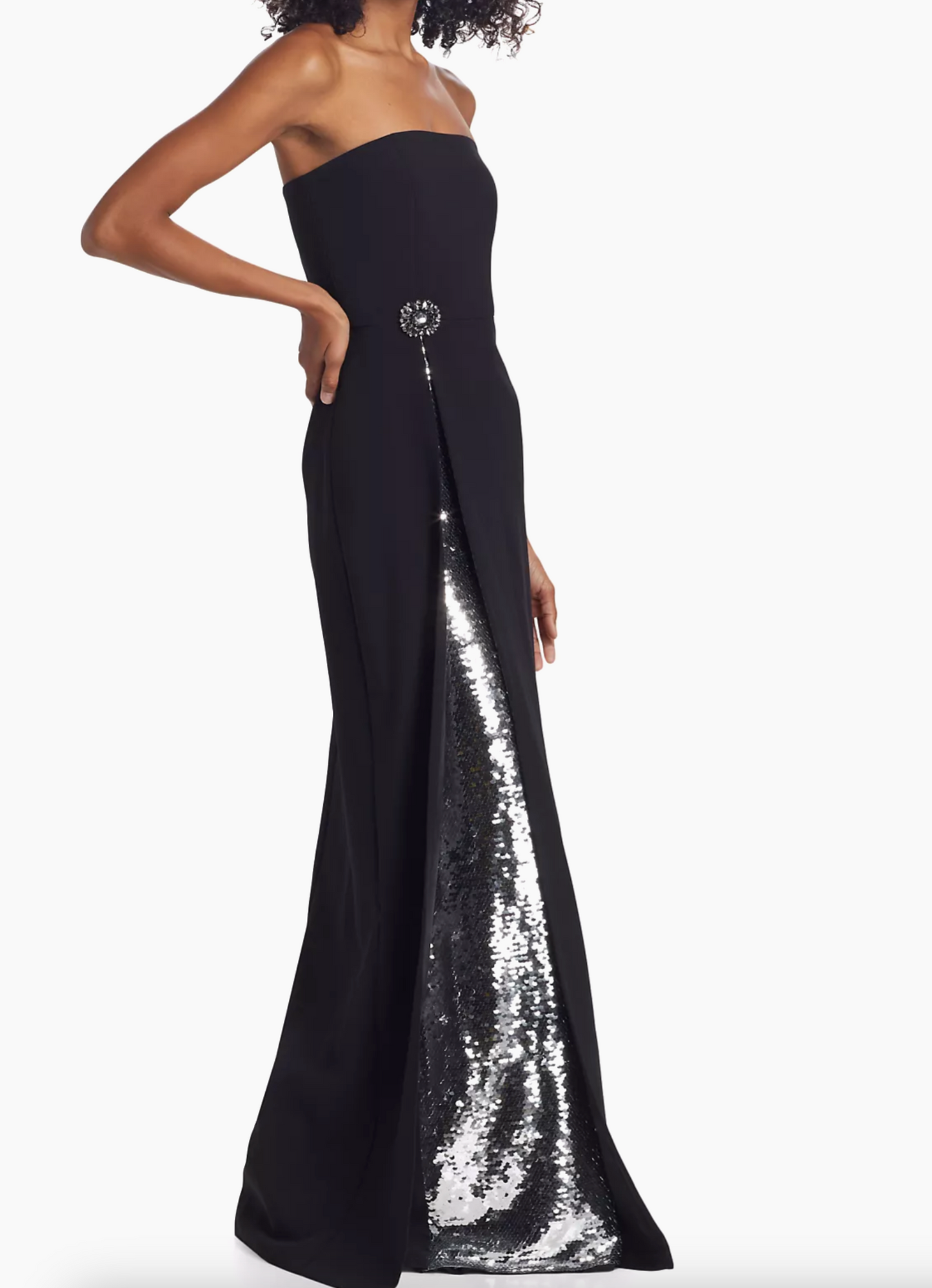 Sachin and Babi Ivy Crepe & Sequin Strapless Gown size 4