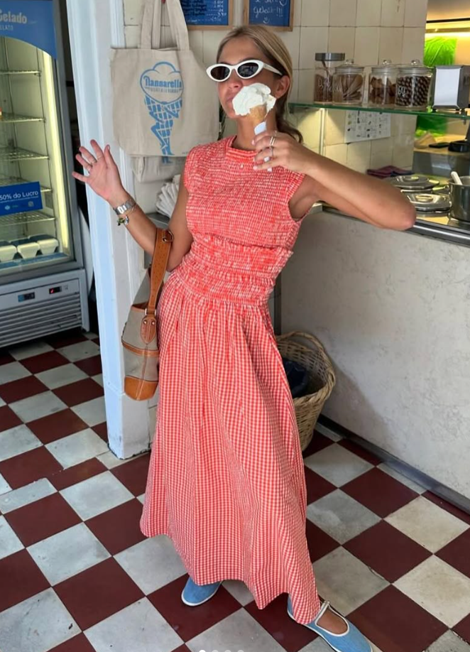 Hunter Bell Louise Gingham Dress size L