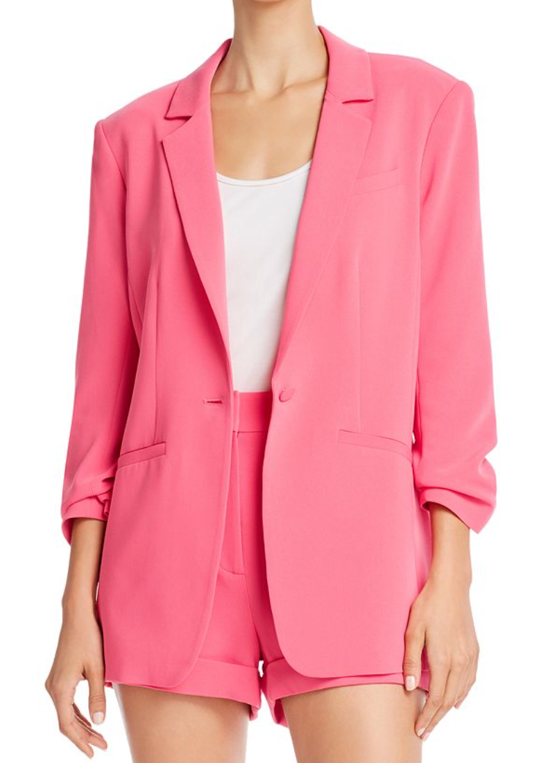 Cinq a Sept Khloe Ruched-cuff Blazer In Primrose Pink size 2