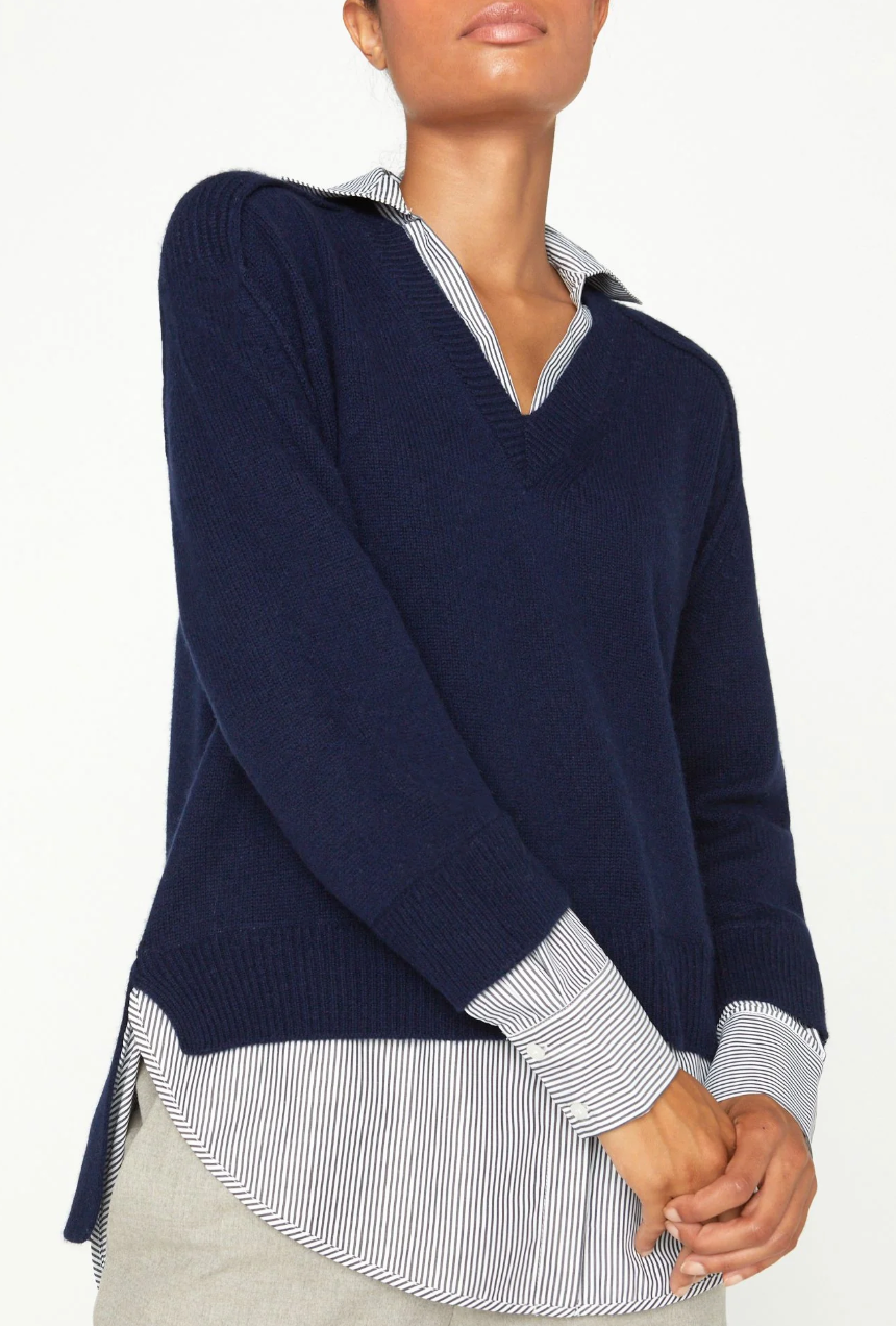 Brochu Walker The Looker Layered V-Neck Sweater size L