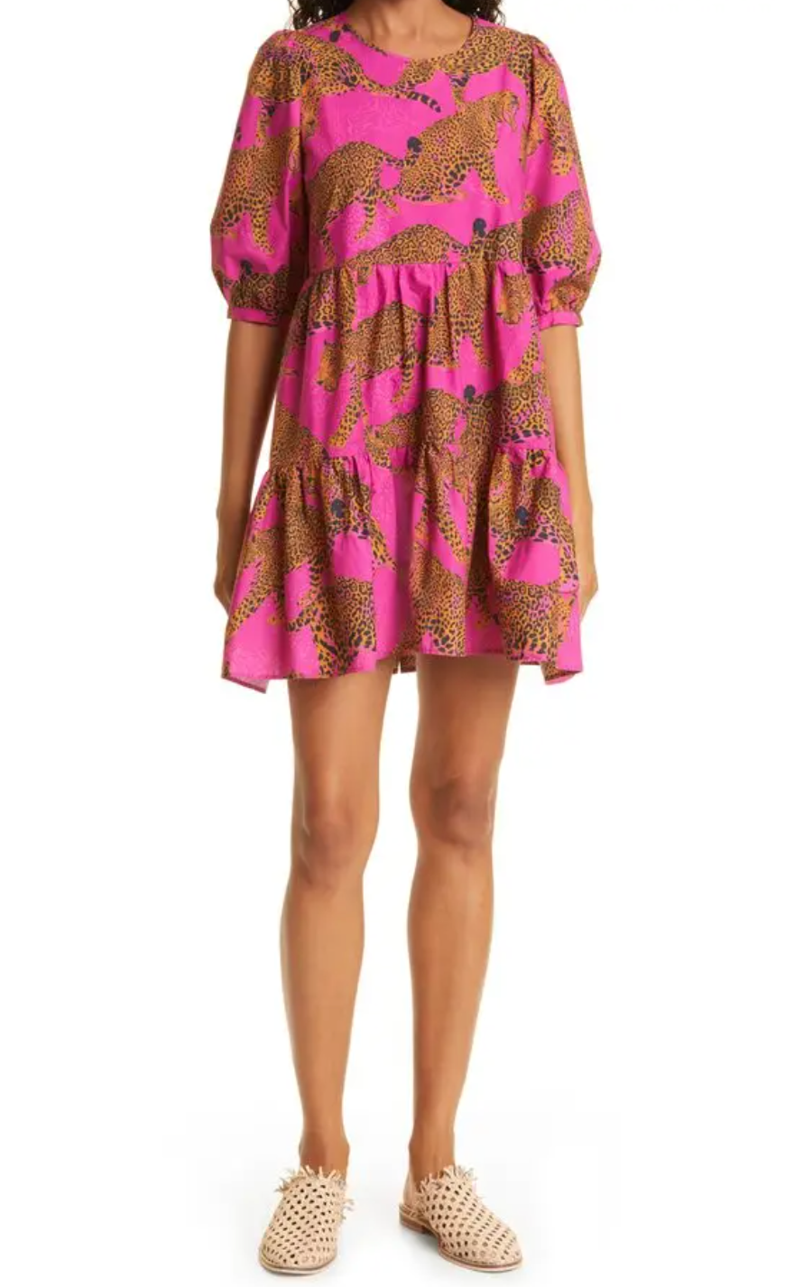 Farm Rio Artsy Leopards Mini Dress size XS