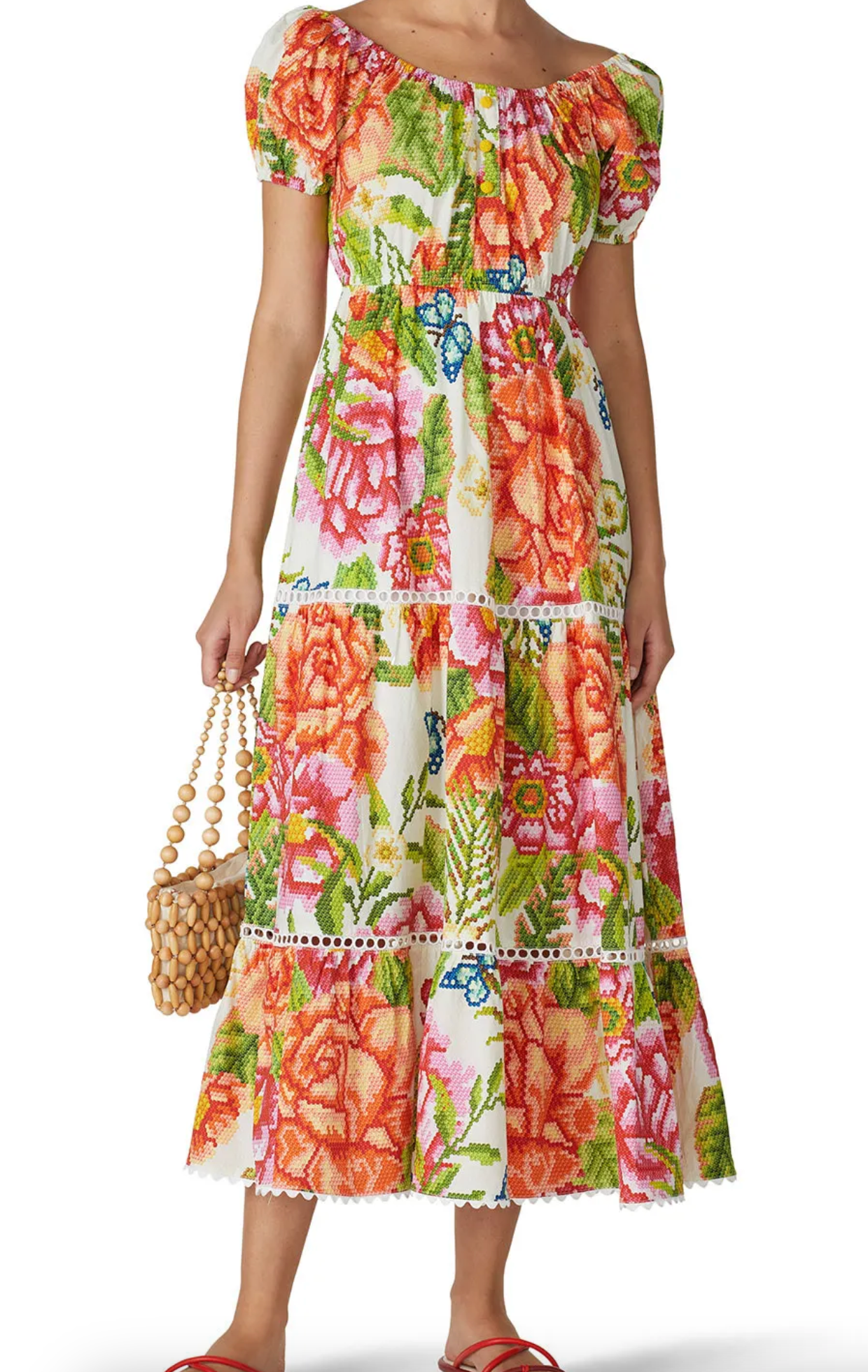 Farm Rio Macie Tiered Maxi Dress size S