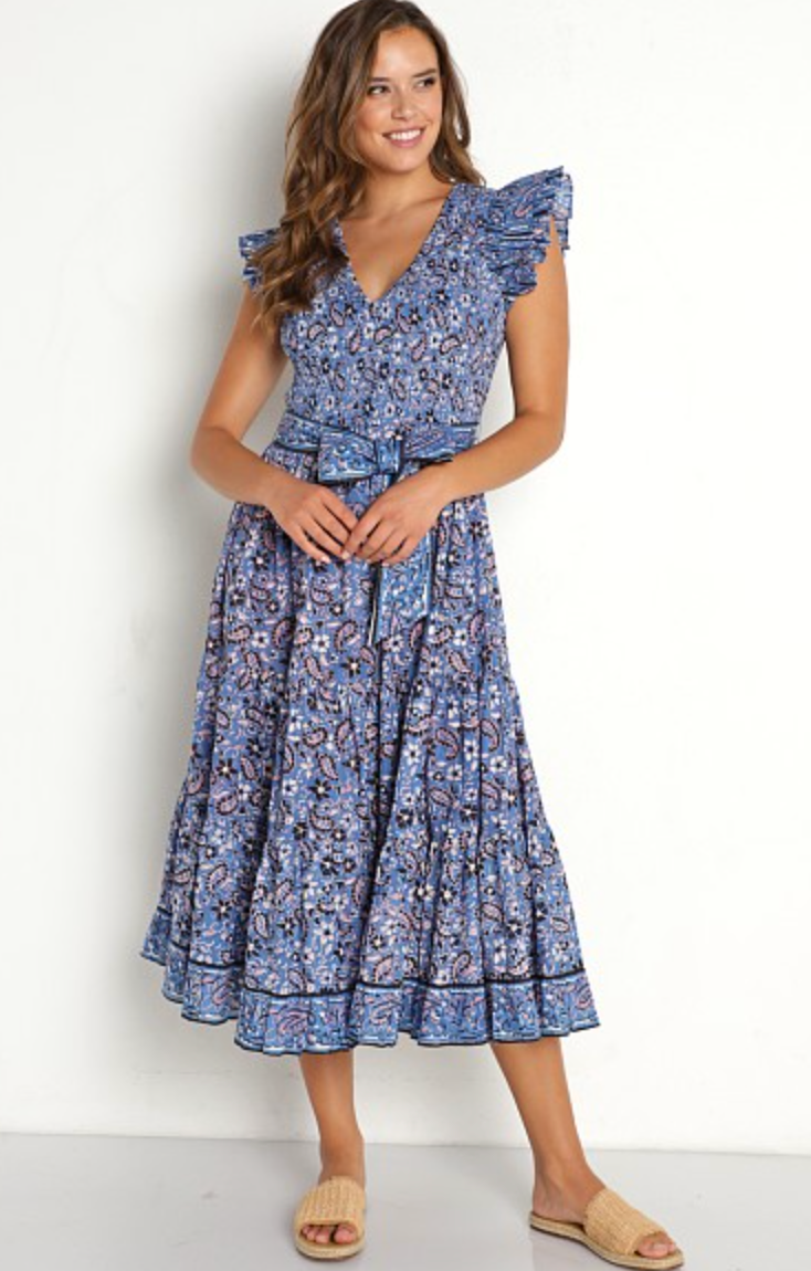 Cleobella Autumn Midi Dress Paisley Print size M
