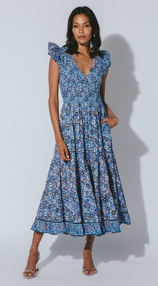 Cleobella Autumn Midi Dress Paisley Print size M